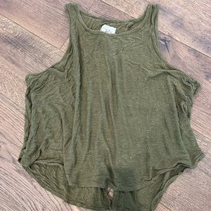 Olive Green Open-back Tank-top